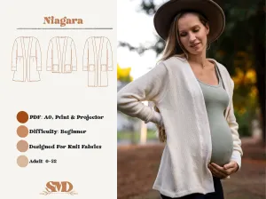 Adult Niagara Cardigan Digital Sewing Pattern Sizes 0-32