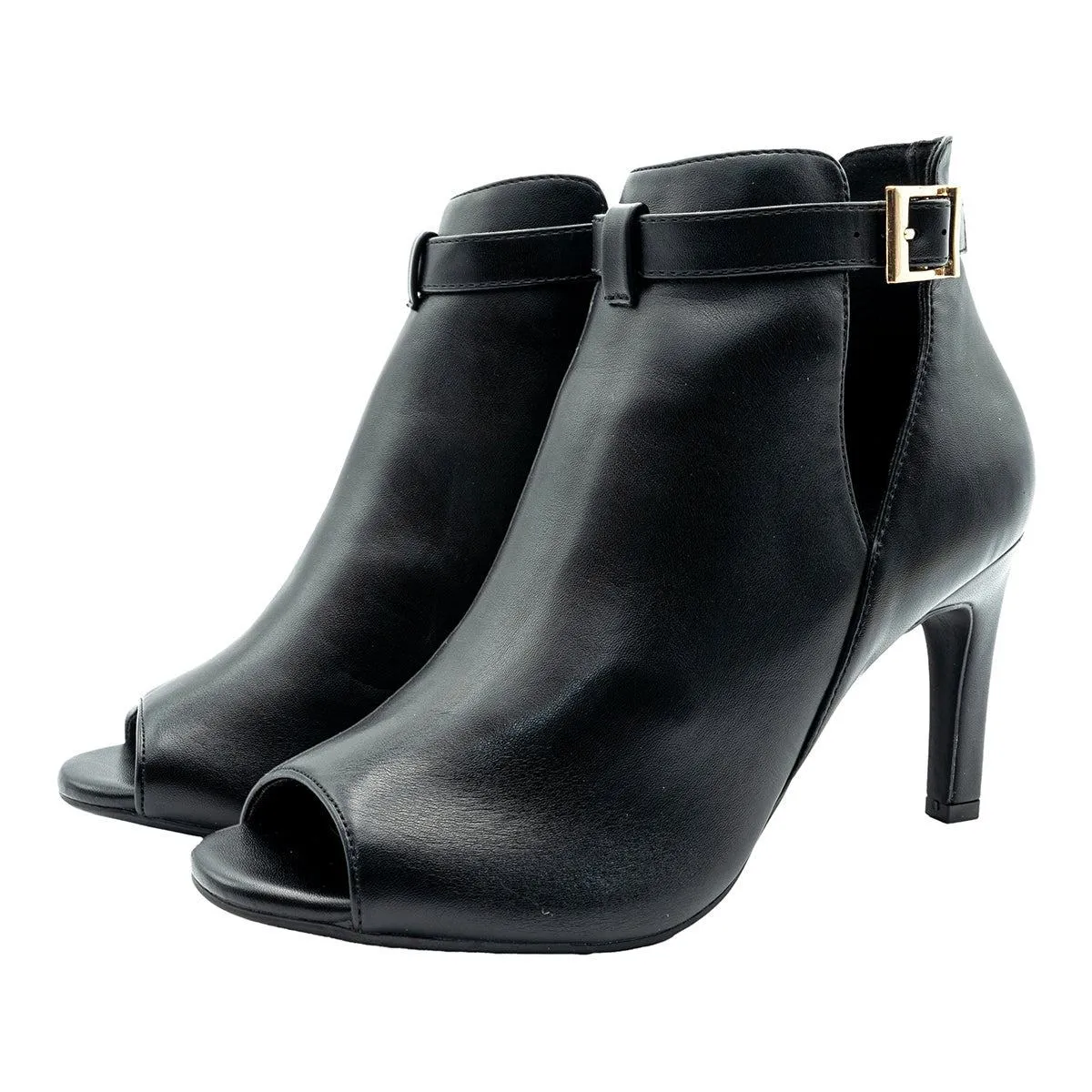 Aerosoles Open Toe Ankle Boots Leather Black Colour For Women