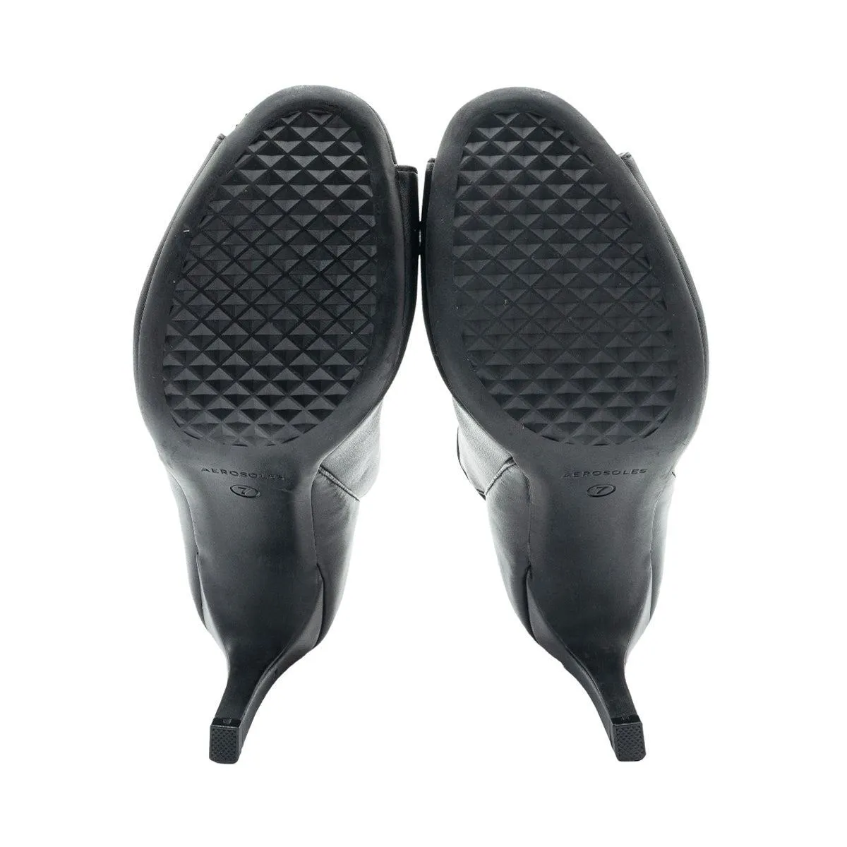 Aerosoles Open Toe Ankle Boots Leather Black Colour For Women