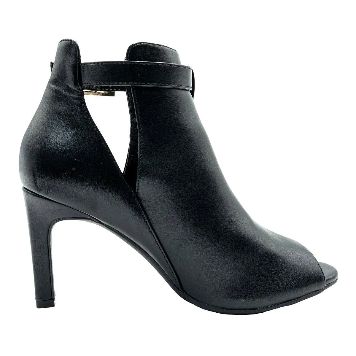 Aerosoles Open Toe Ankle Boots Leather Black Colour For Women