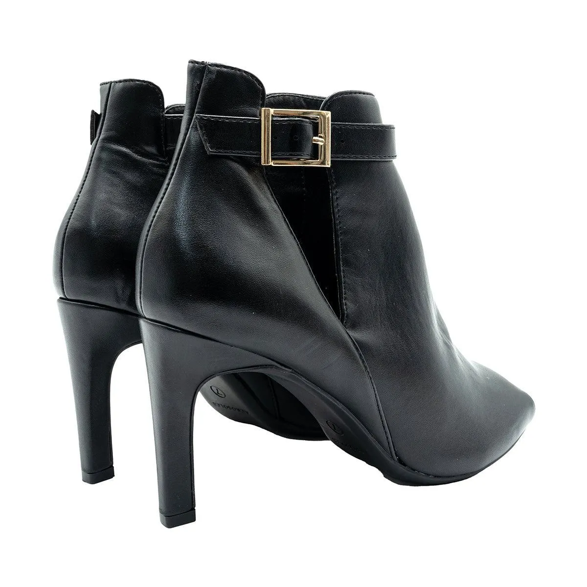 Aerosoles Open Toe Ankle Boots Leather Black Colour For Women