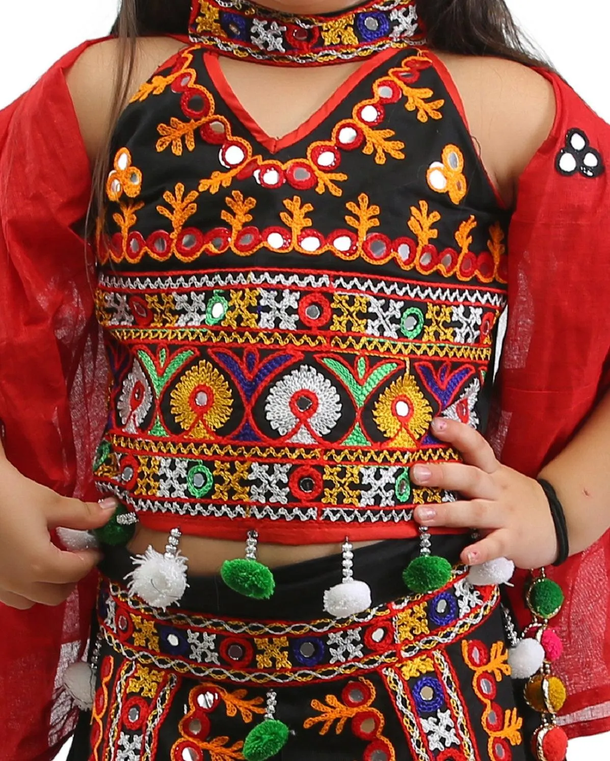 Ahhaaaa Kids Ethnic Cotton Blend Radha Dress Lehenga Choli Chania Choli Set For Baby Girls