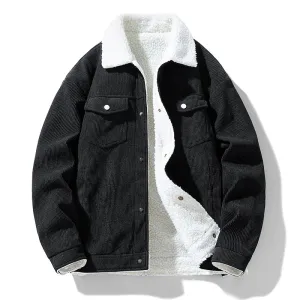 Aidase Men's Jackets and Coats Fashion Warm Corduroy Thick Coats 2024 Winter Fashion Men's Coats Down Jackets Men's Cotton Clothing