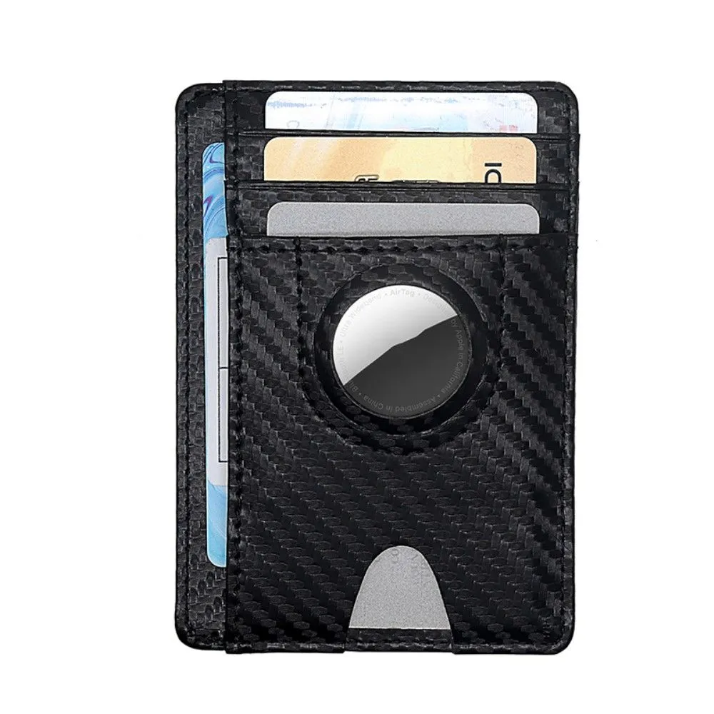 AirTags carbon fiber style slim case - Black