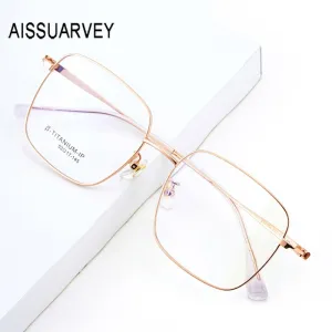 Aissuarvey Oversize Square Full Rim Titanium Frame Unisex Eyeglasses Z17004
