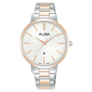 Alba Fashion Analogue Stainless Steel White Dial Watch AH7CD0X