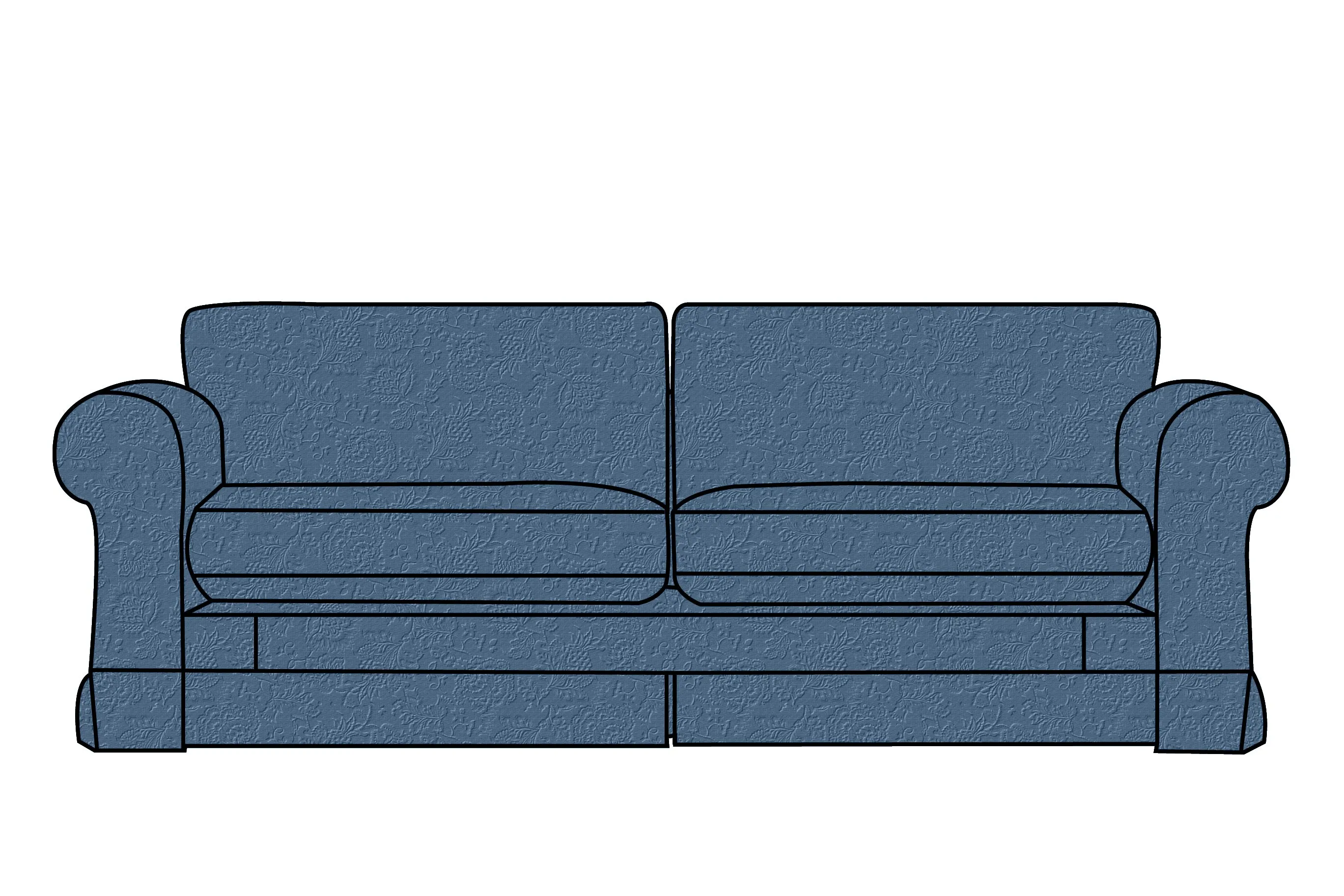 Albany | 4 Seater Extra Loose Cover | Shaftesbury Blue