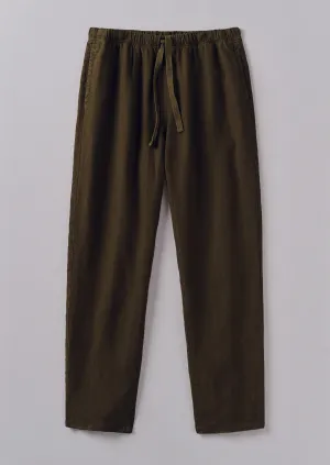 Alfie Garment Dyed Linen Trousers | Olive