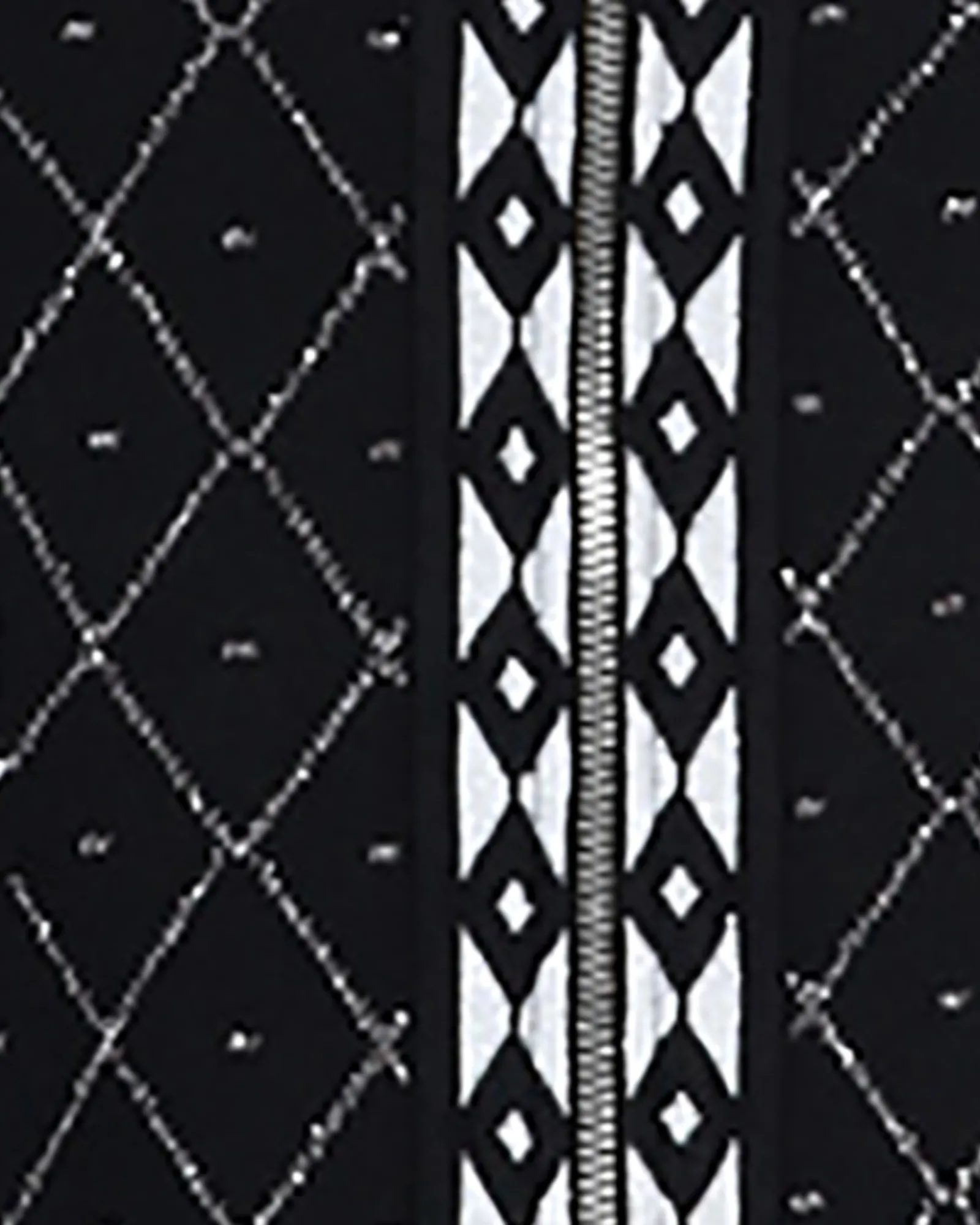 Alice Argyle Zip Up Cardigan | BLACK/PEWTER/SILVER