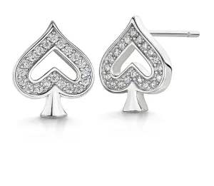 Alice Stud earring 'Spade' - Rhodium