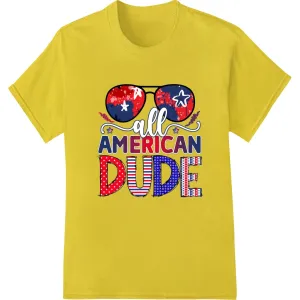 All American Dude: Patriotic Sunglasses DTF Print Design