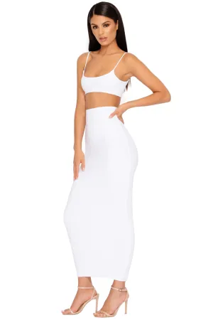 All Night Long Crop Top in White