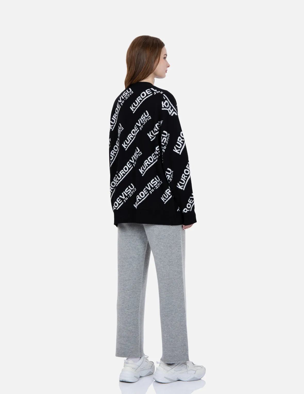 Allover Logo Intarsia Cardigan