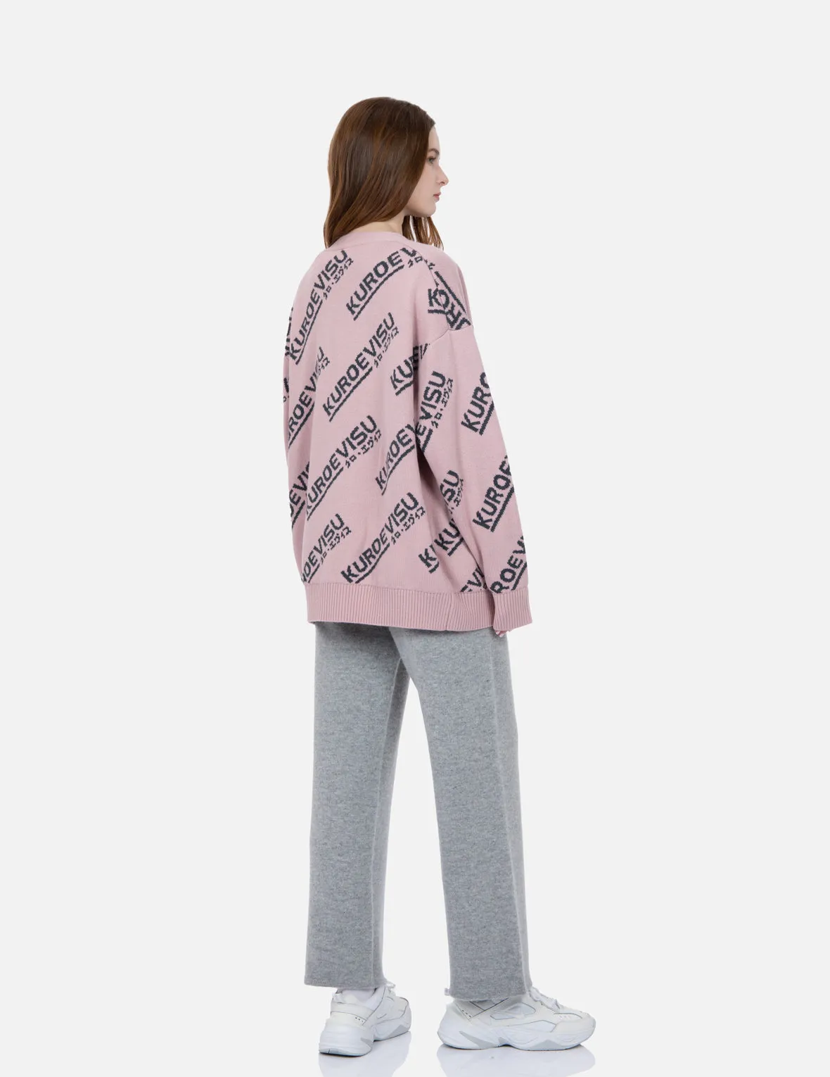 Allover Logo Intarsia Cardigan