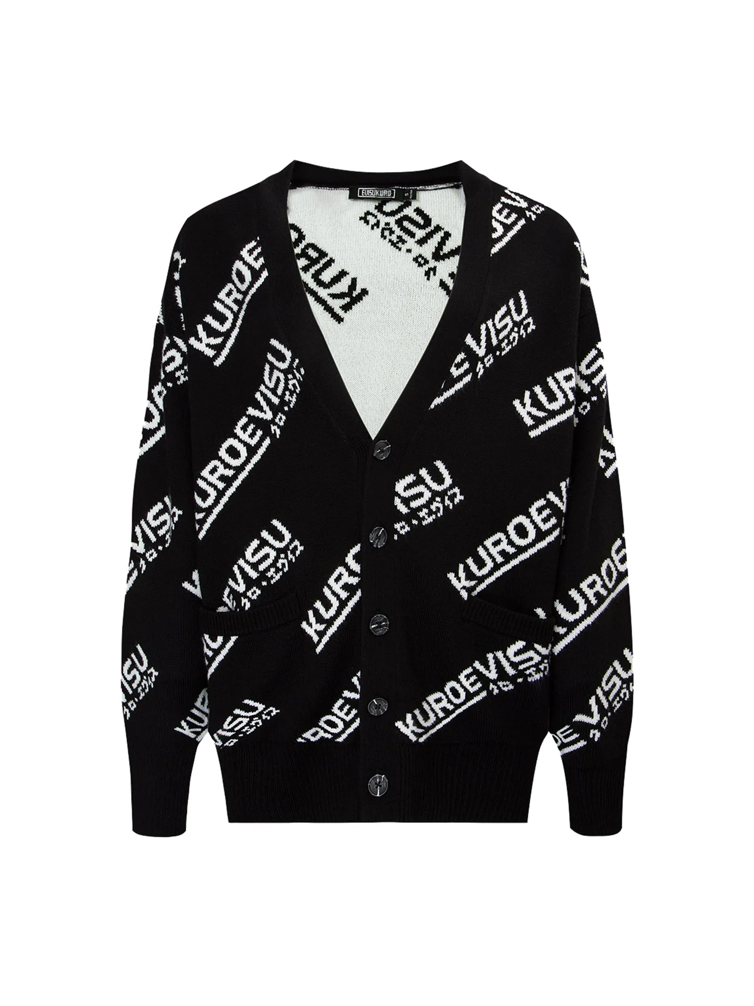 Allover Logo Intarsia Cardigan