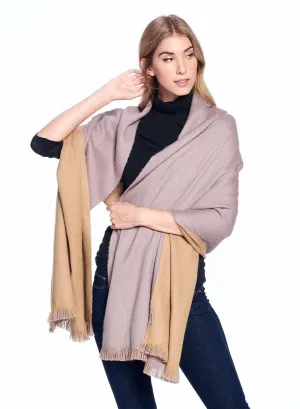 Alpaca Reversible Wrap - Tawny Olive