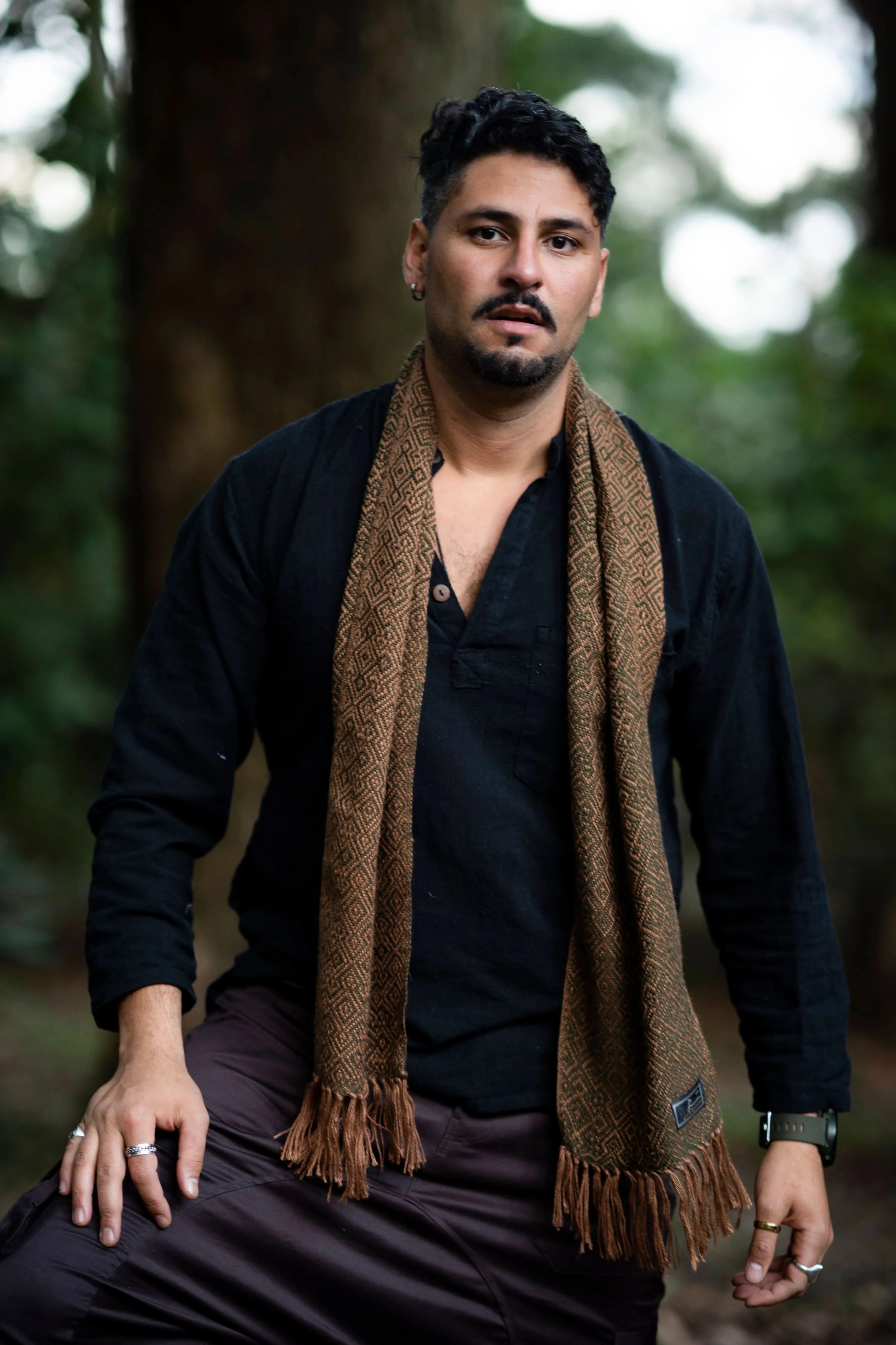 Alpaca Scarf for Men - Khaki
