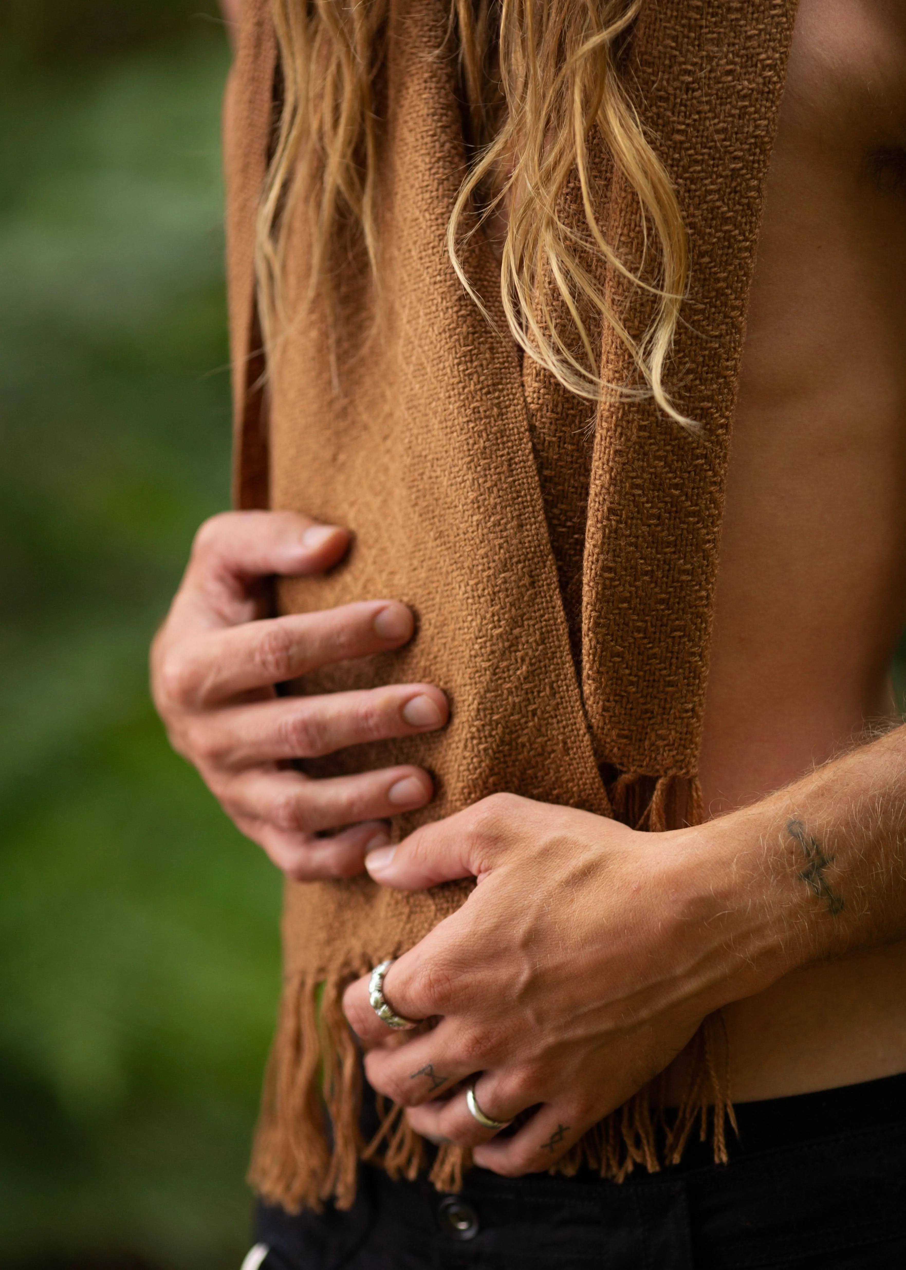 Alpaca Scarf for Men - Tan