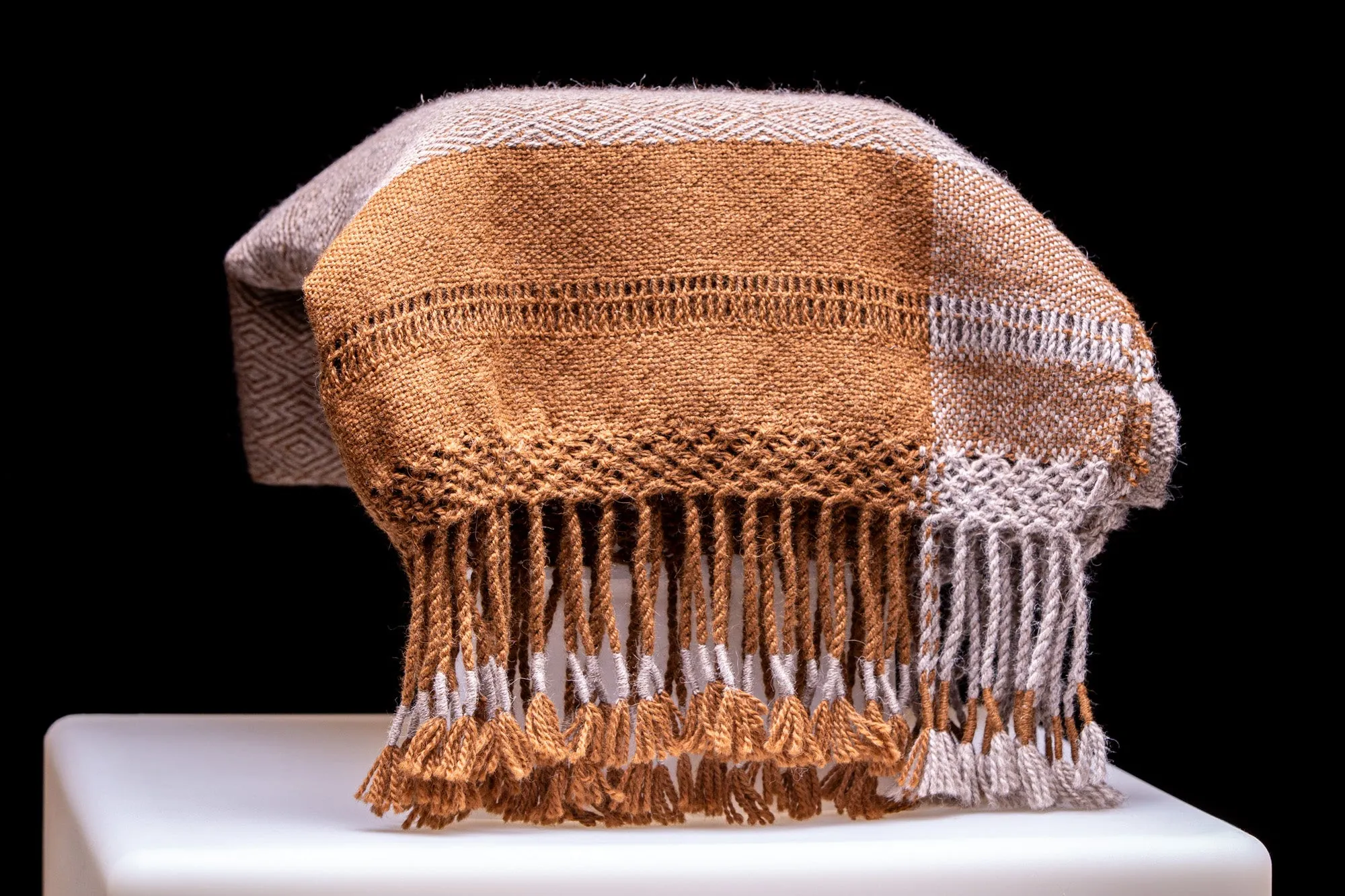 Alpaca Shawl - Natural Brown Partridge