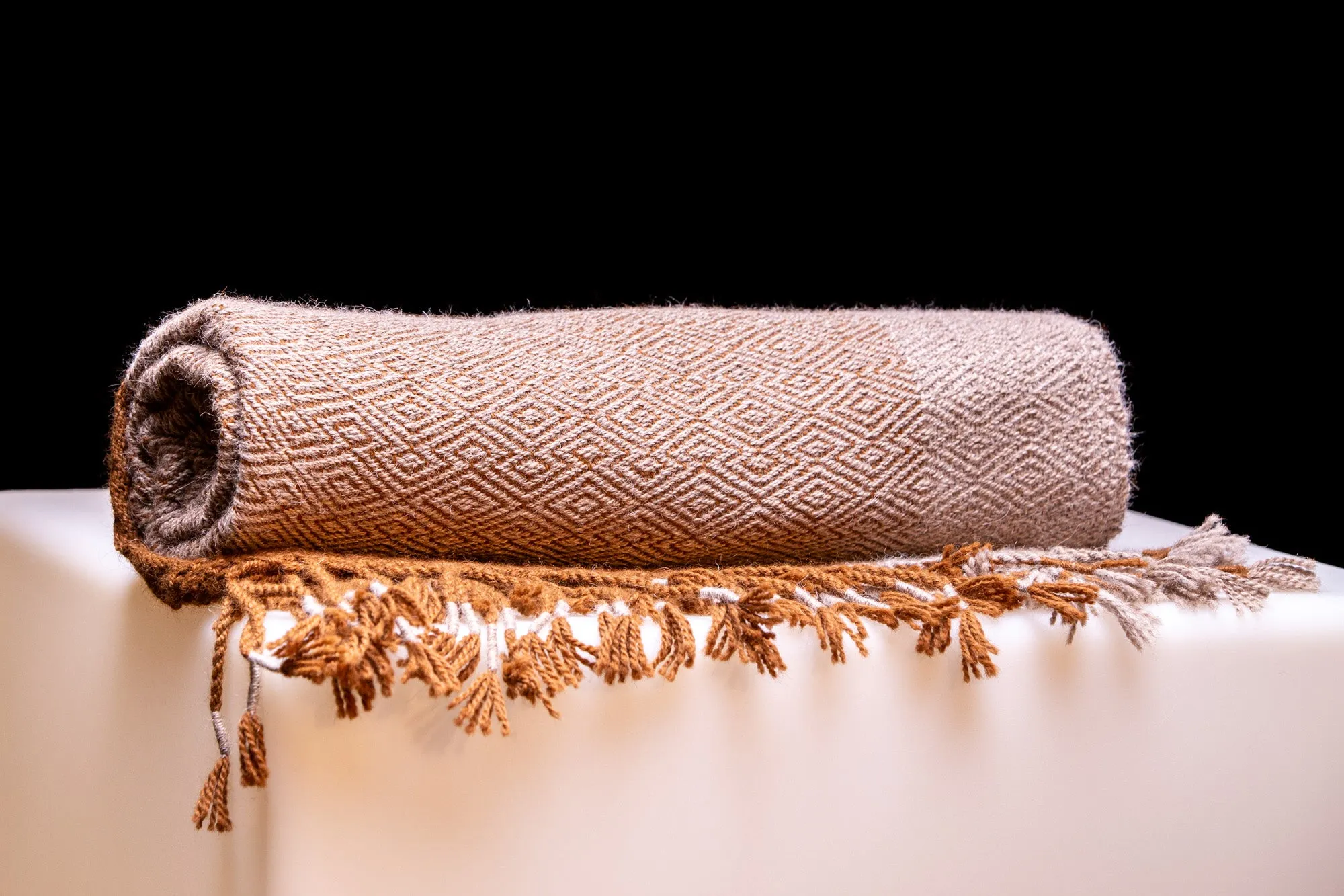 Alpaca Shawl - Natural Brown Partridge