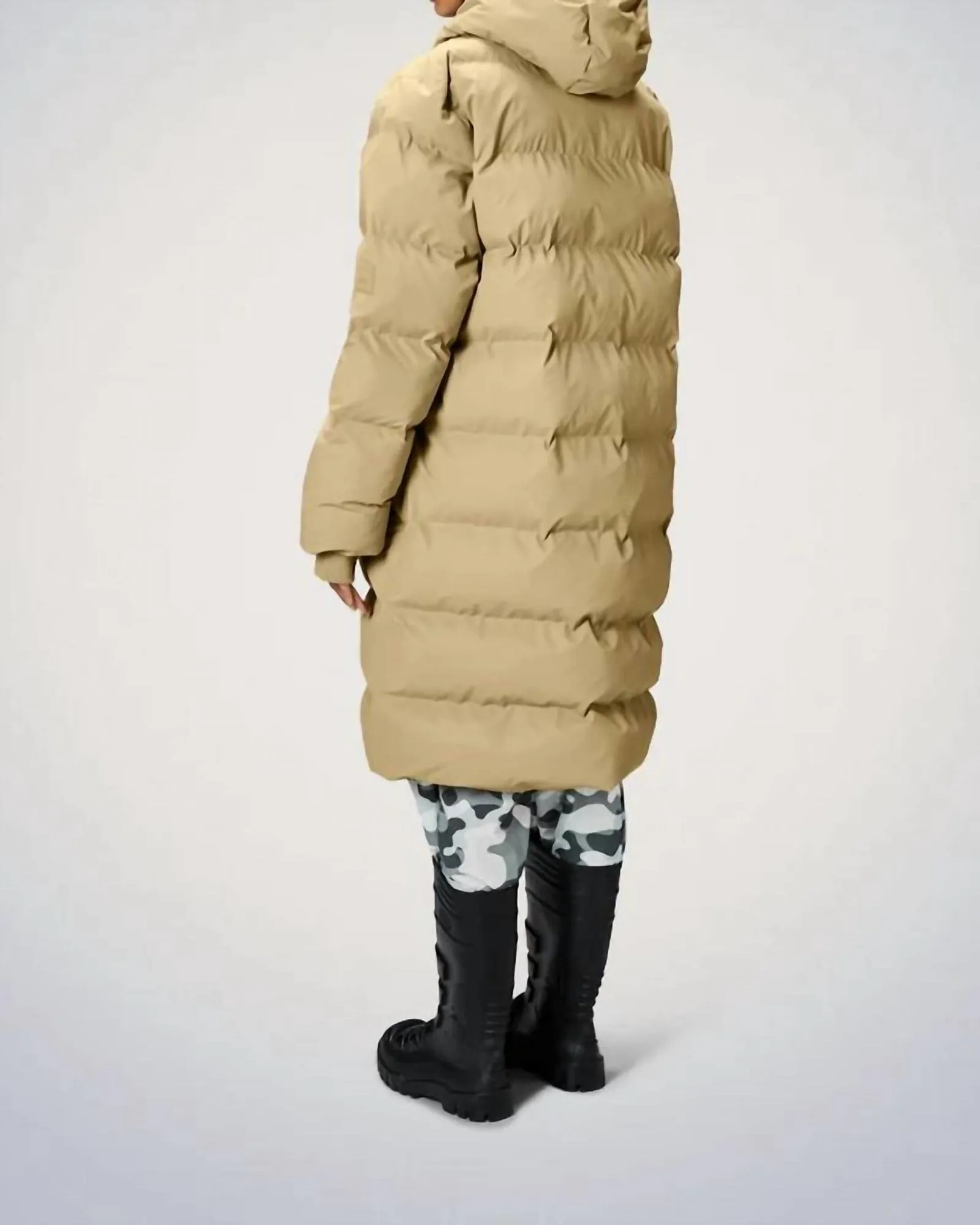 Alta Long Puffer Jacket in Sand | Sand