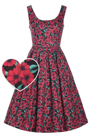 Amanda Red Anemone Swing Dress