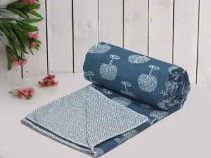 Amazon Brand - Umi Super Soft Cotton Reversible Single Dohar 57X87(Inches),Lahariya Fabric Edging/Piping Dohar,Flannel Dohar Throws for Double Bed,Soft Lightweight AC Summer Blanket