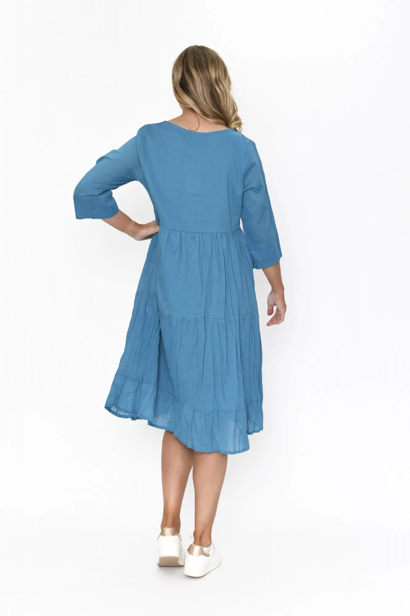 Amber Midi Dress - Rich Blue