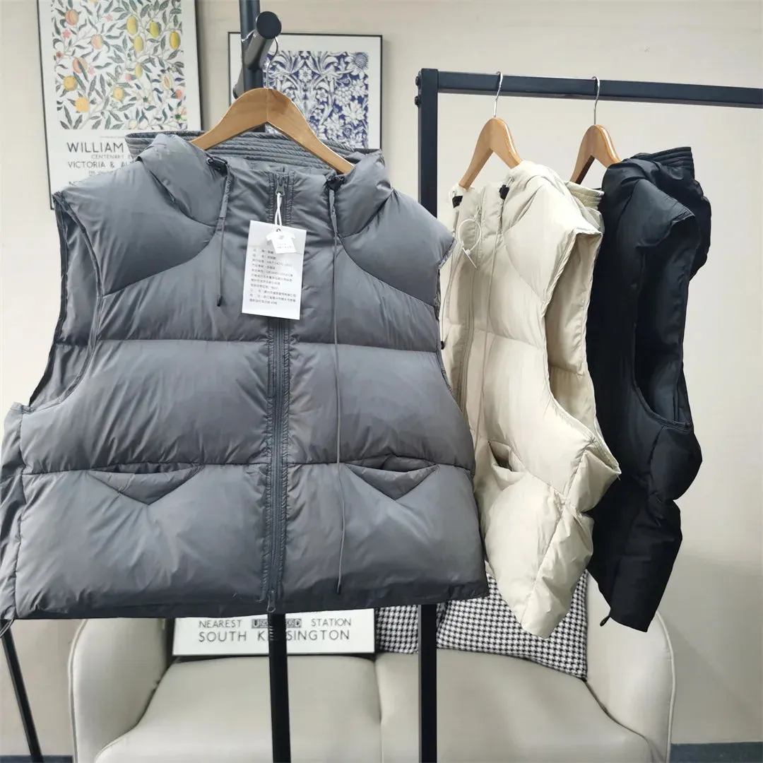 Amozae-Autumn Casual Outfits Amozae-Puff Fluffy Vest 90 Women's Light Warm Goose Down Vest