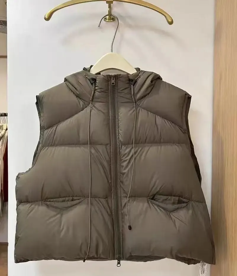 Amozae-Autumn Casual Outfits Amozae-Puff Fluffy Vest 90 Women's Light Warm Goose Down Vest