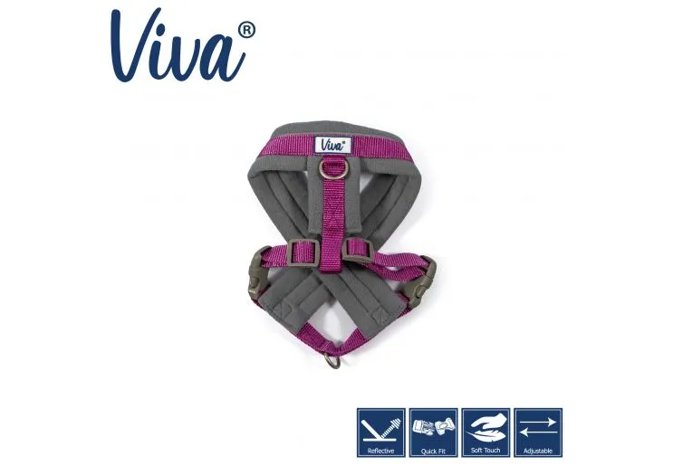 Ancol - Viva Nylon Padded Harness - Red - Medium (41-53cm)