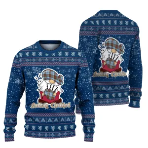 Anderson Ancient Clan Christmas Family Ugly Sweater with Funny Gnome Playing Bagpipes