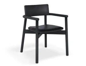 Andi Armchair - Black Ash with Pad - with Black Cushion