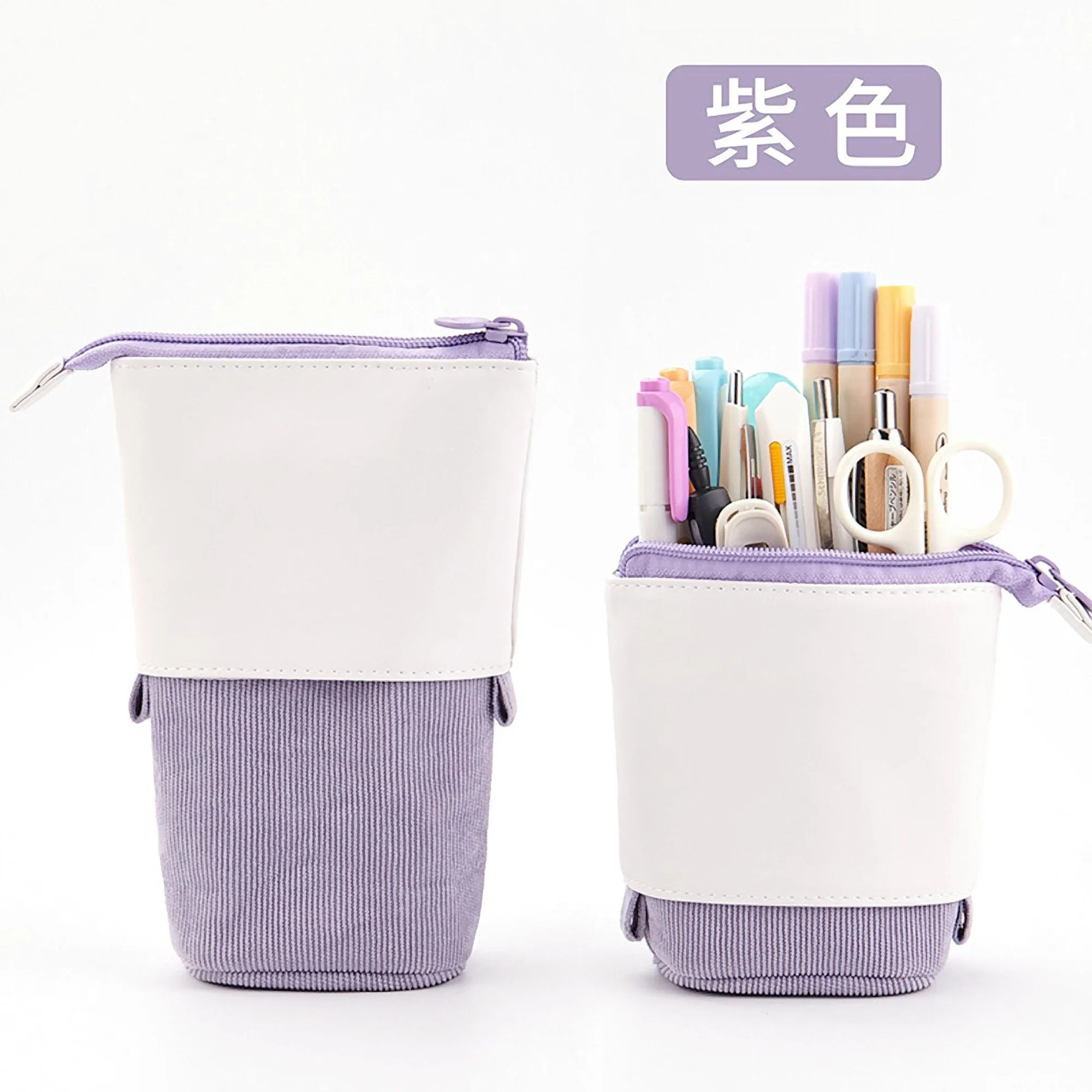 ANGOO YELLOW Retractable Standing Pen Case Pencil Case Retractable Case Storage Case Durable en Case | 185mm X 125mm X 85mm X 65mm