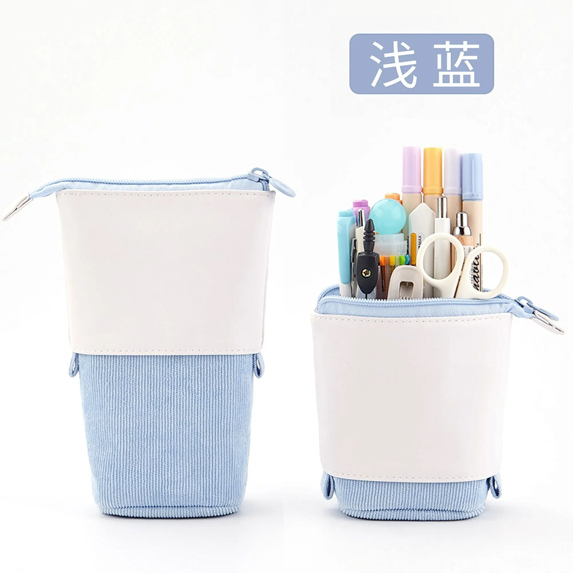 ANGOO YELLOW Retractable Standing Pen Case Pencil Case Retractable Case Storage Case Durable en Case | 185mm X 125mm X 85mm X 65mm