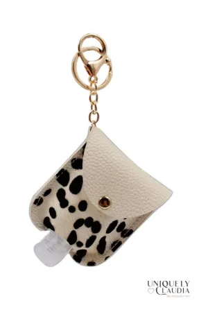 Animal Print Hand Sanitizer Keyring Holder