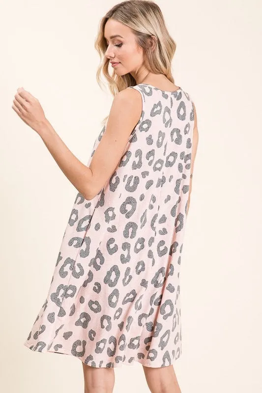 Animal Print Sleeveless Dress