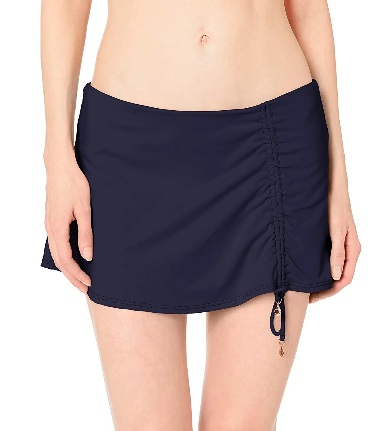 Anne Cole Women's Adjustable Sarong Ruched Swim Skirted, Navy, XS