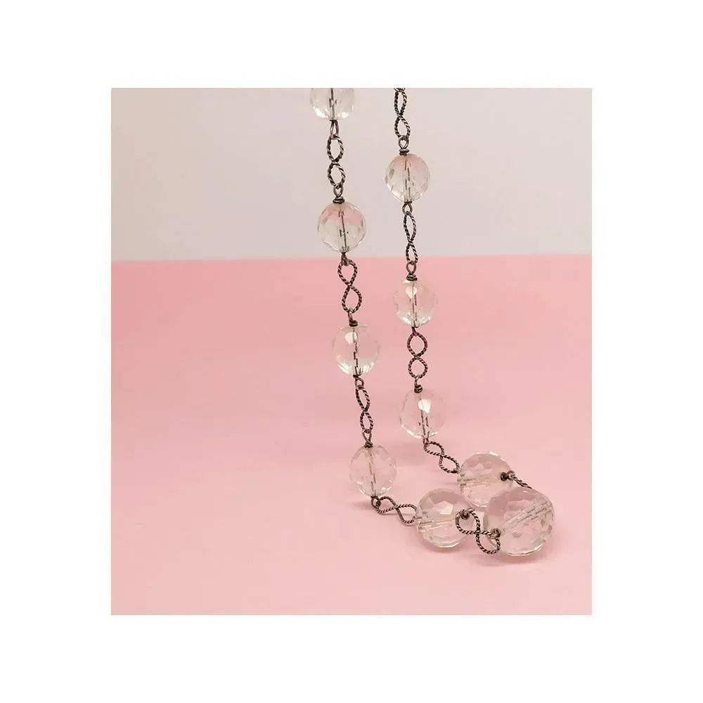 Antique Edwardian Infinity Rope Glass Necklace