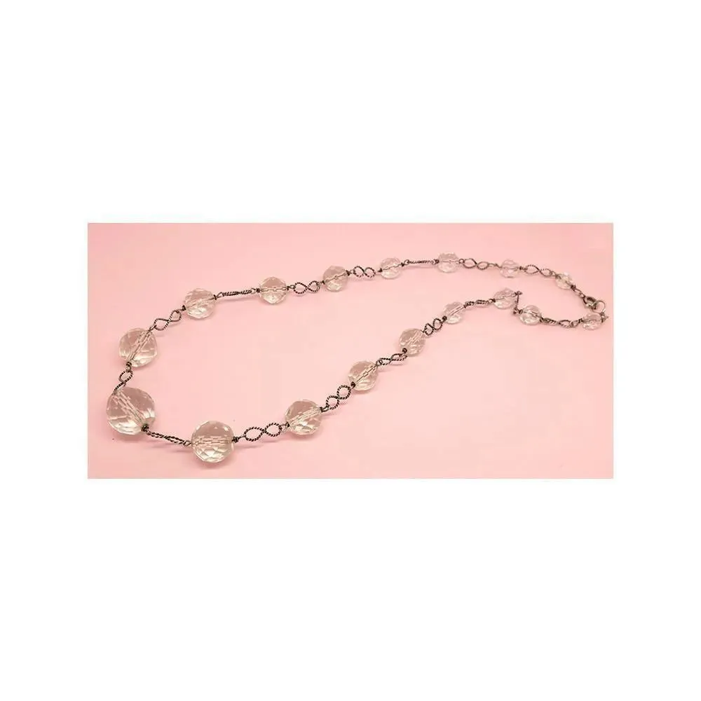 Antique Edwardian Infinity Rope Glass Necklace