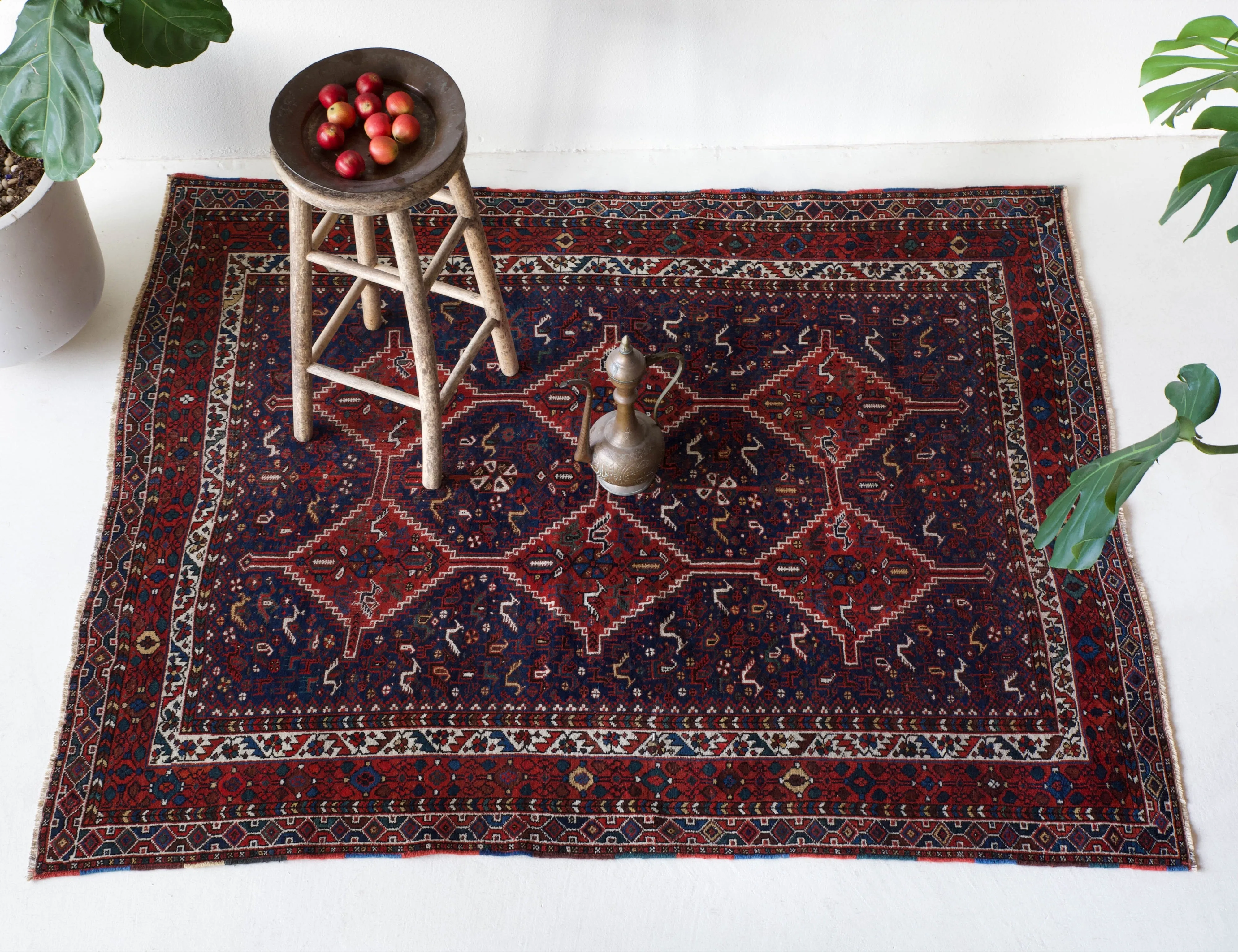 Antique Persian Shirvan Rug 5'2"x6'7"