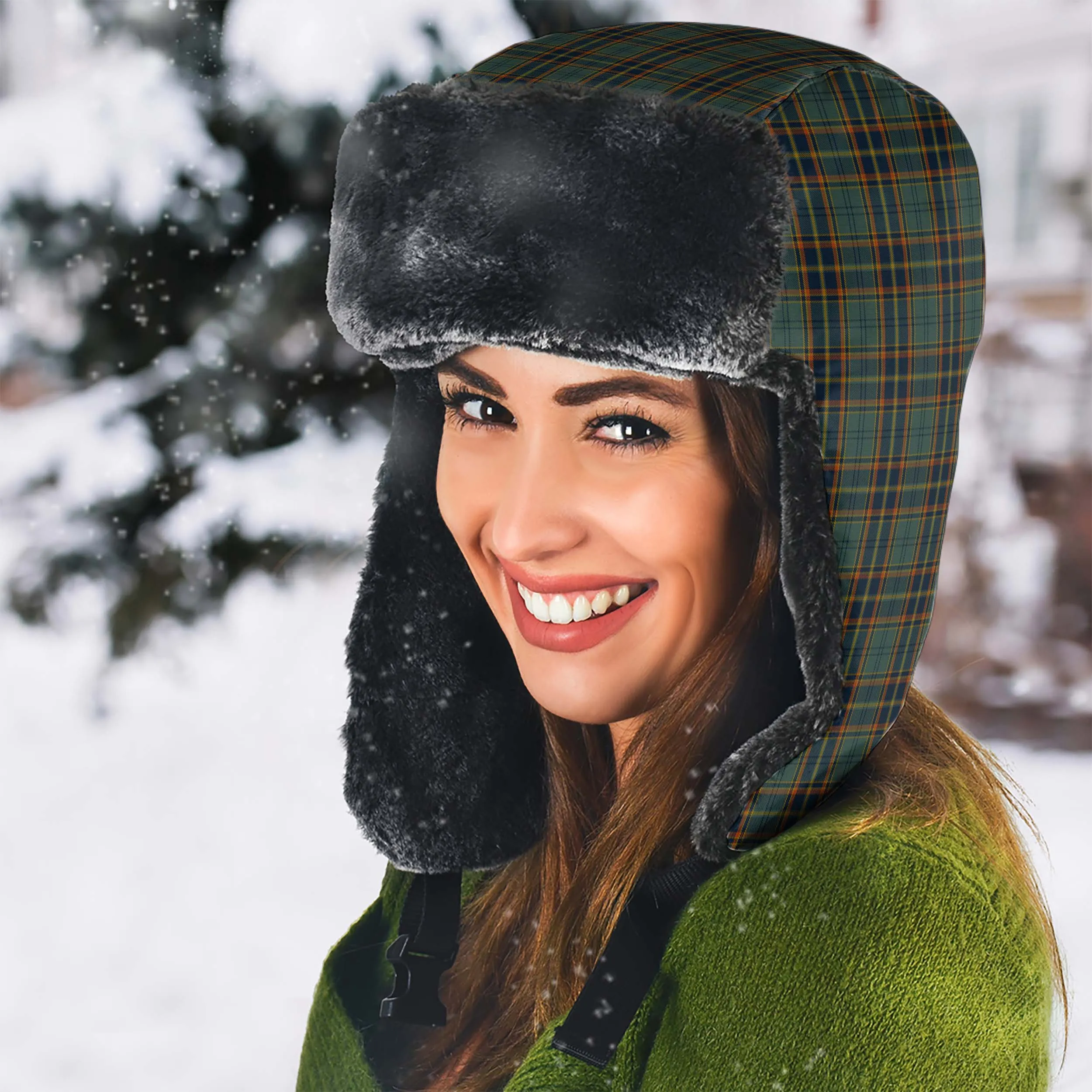 Antrim County Ireland Tartan Winter Trapper Hat
