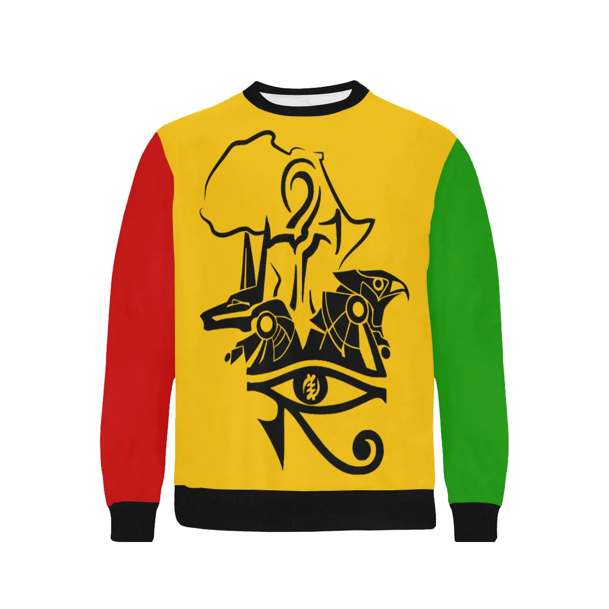 ANUBIS AND HERU Men's Rib Cuff Crew Neck Sweatshirt