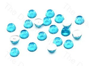 Aqua Blue 12 MM Transparent Plastic Stick On Stones