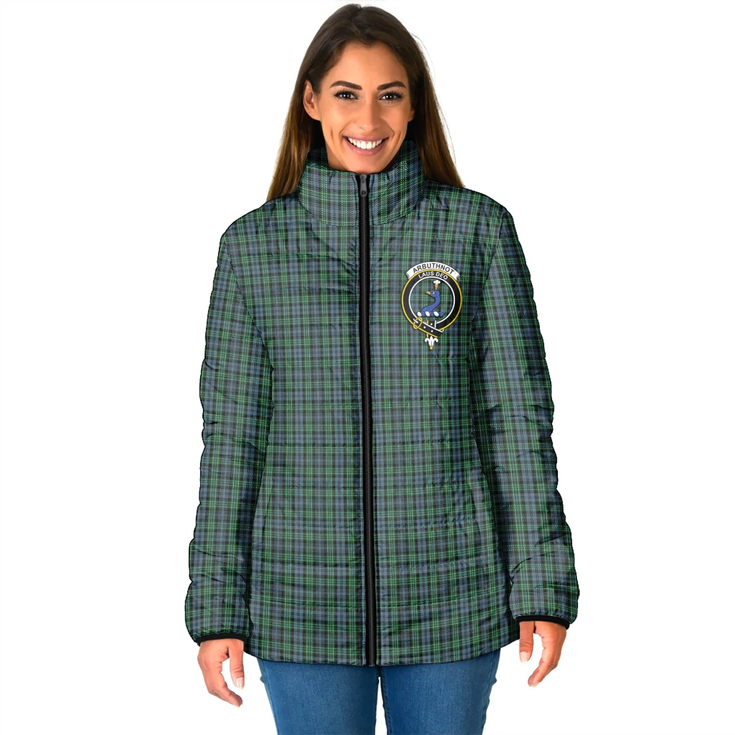 Arbuthnot Tartan Padded Jacket with Family Crest