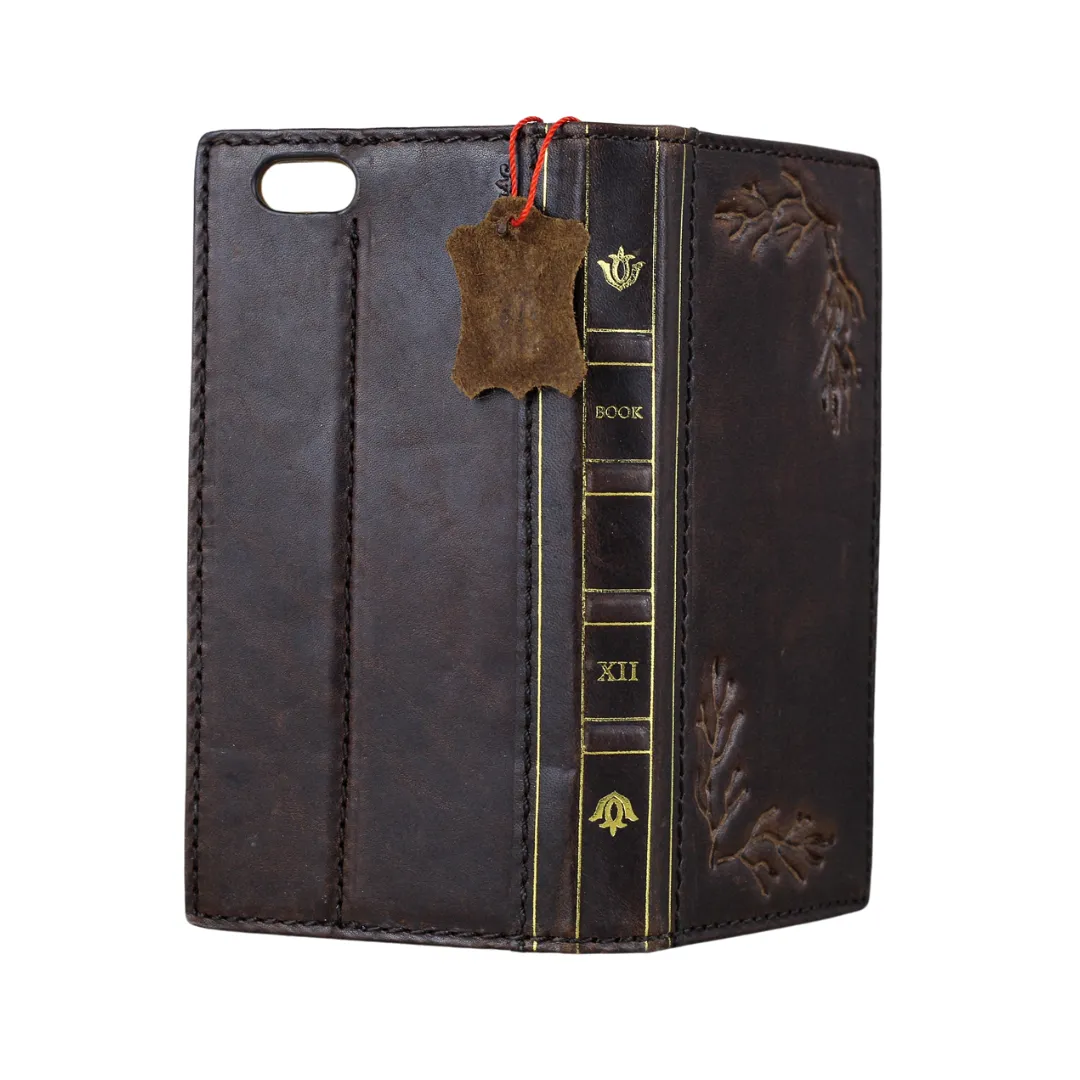 ARICHI Handmade Genuine Leather Case  for Samsung Galaxy S20-S25 Ultra, Note, and Z Fold – Vintage Bible Style with Tree Branch Embossing & Card Slots