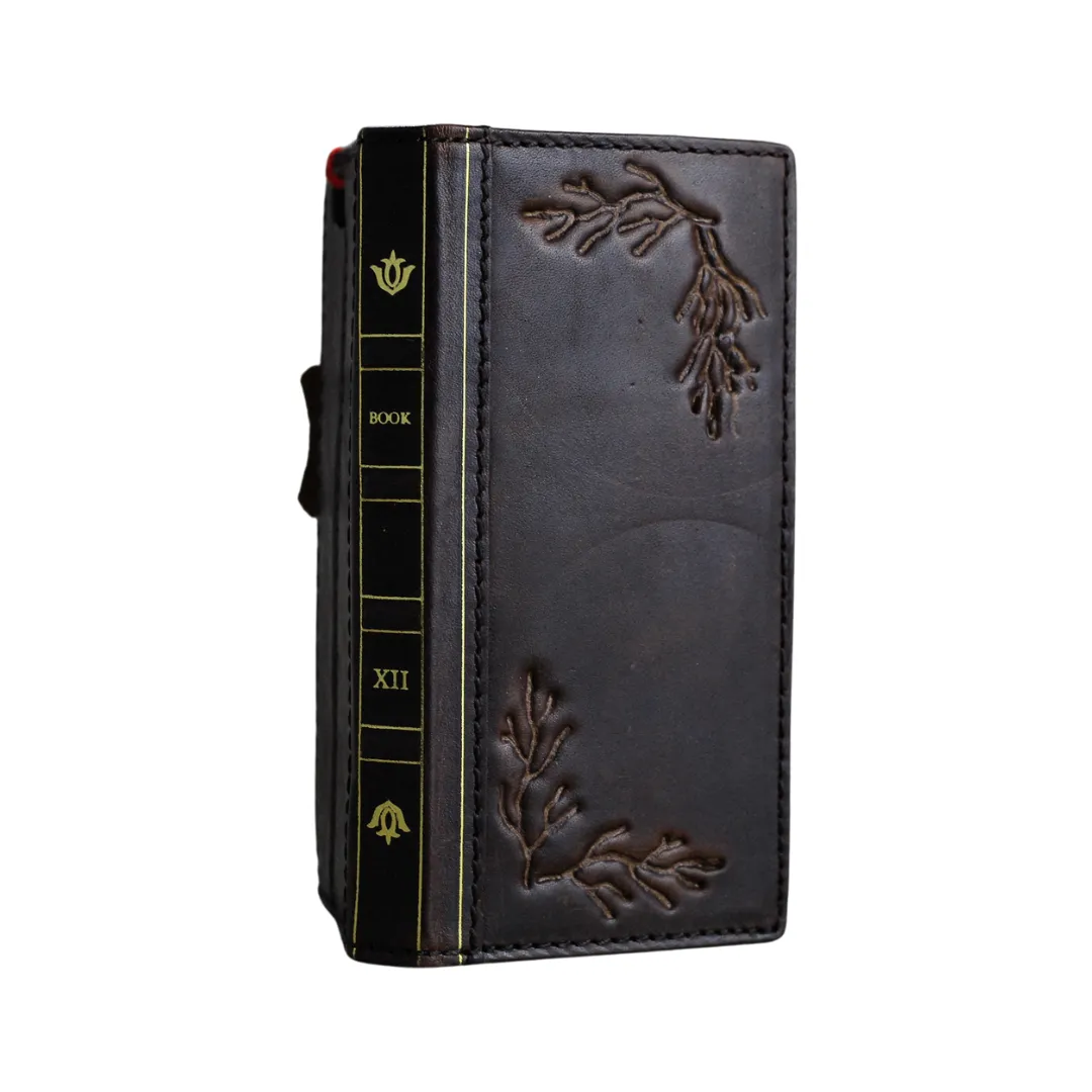 ARICHI Handmade Genuine Leather Case  for Samsung Galaxy S20-S25 Ultra, Note, and Z Fold – Vintage Bible Style with Tree Branch Embossing & Card Slots