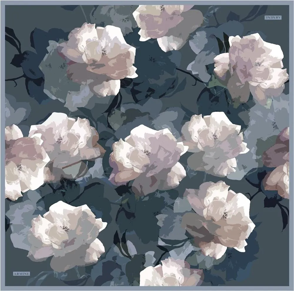 Armine Gardenia Floral Silk Scarf No. 1