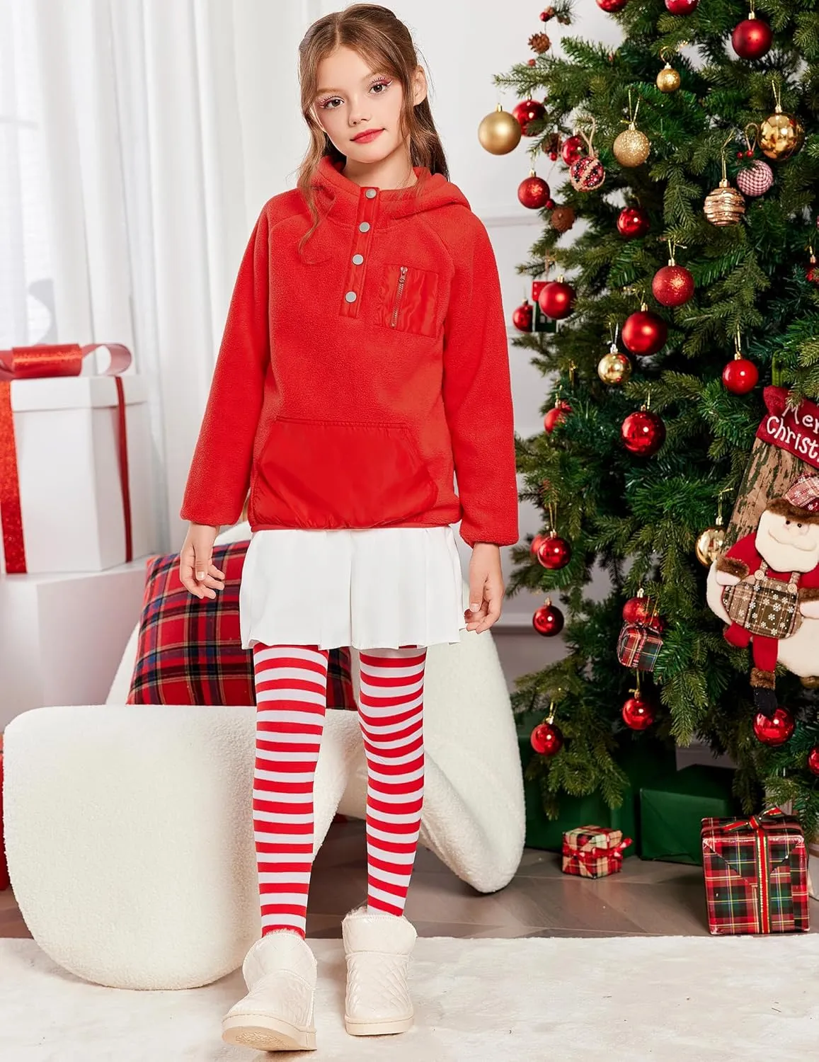 Arshiner Girls Fleece Pullover Hooded Sweatshirt Colorblock Sherpa Hoodie