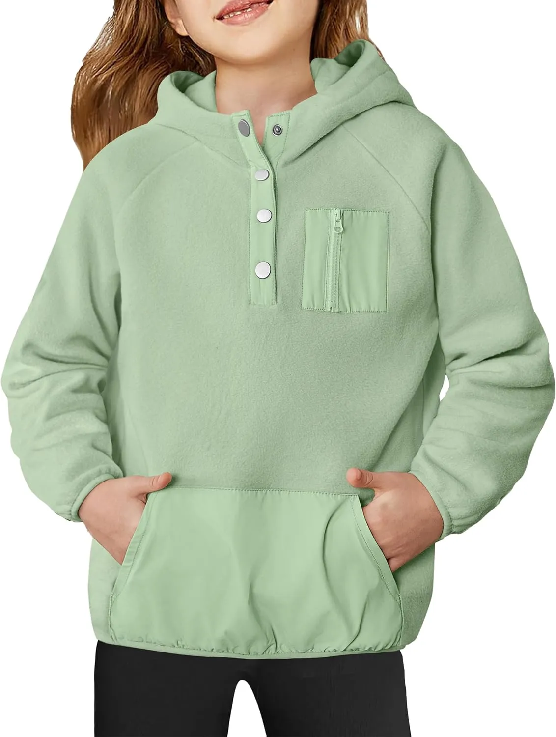 Arshiner Girls Fleece Pullover Hooded Sweatshirt Colorblock Sherpa Hoodie